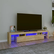 Mobile Porta TV con Luci LED Rovere Sonoma 200x36,5x40 cm 3152812