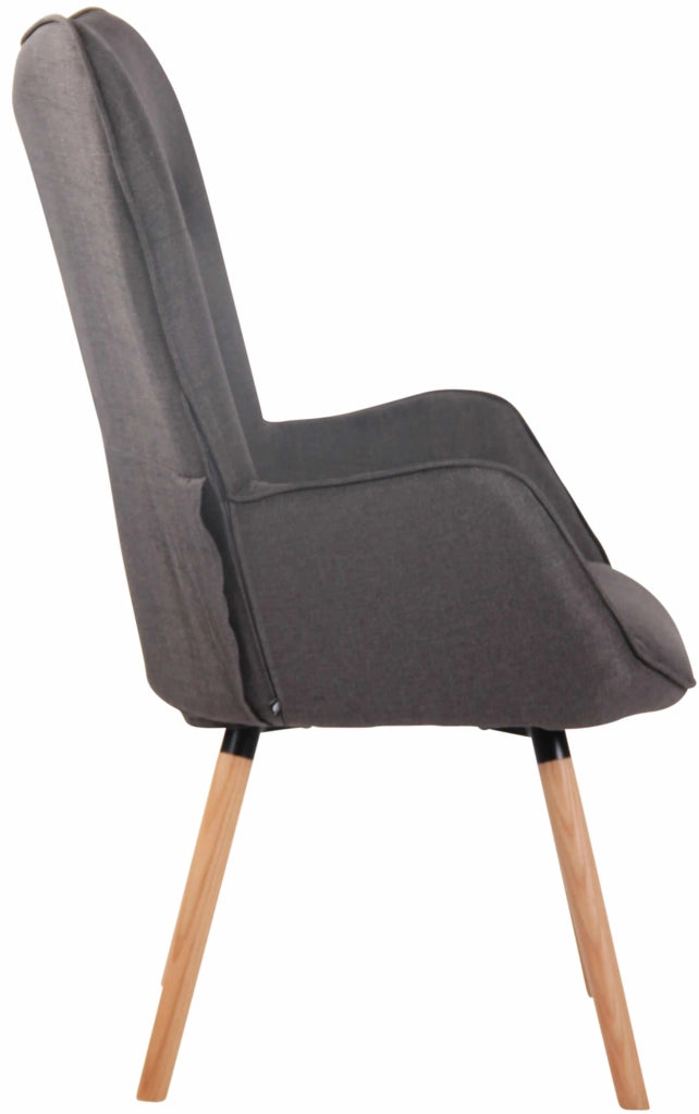 Poltrona lounge Ashford in tessuto grigio scuro,natura