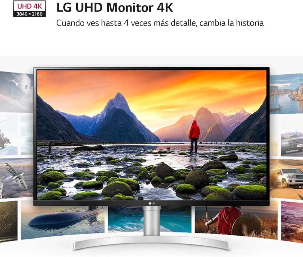 32UN650 Monitor 32" UltraHD 4K LED IPS HDR, 3840x2160, AMD FreeSync 60Hz, 1 Miliardo di Colori, Audio Stereo 10W, HDMI 2.0 (HDCP 2.2), Display Port 1.4, Altezza Regolabile, Flicker Safe, Bianco