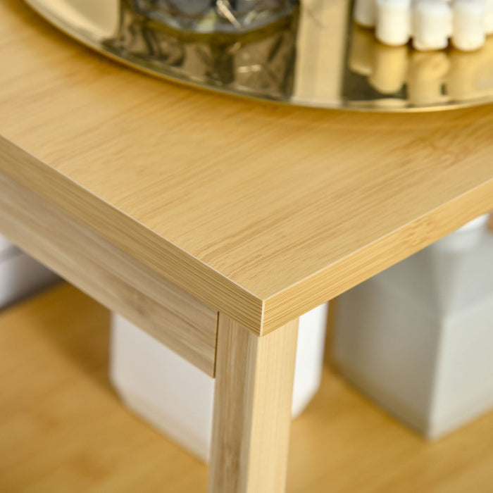 Mobiletto Bagno con Cesto Bucato 40x30x86,5 cm in MDF e Bambù Naturale