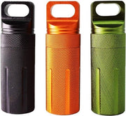 Scatola di pronto soccorso impermeabile di alta qualità, flacone metallico sigillato CNC, attrezzo di base per il campeggio, contenitore di emergenza (nero, arancione, verde)