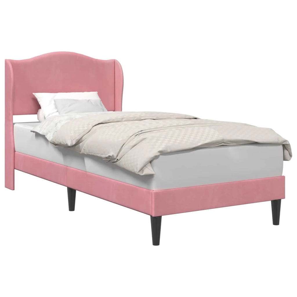 Struttura del letto con testiera Rosa 100 x 200 cm Velluto 42027902