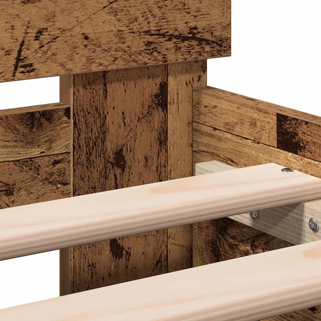 vidaXL Struttura del letto con testiera Legno vecchio 180 x 200 cm