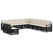 Set Divano da Giardino 11 pcs Nero polyrattan 3435763
