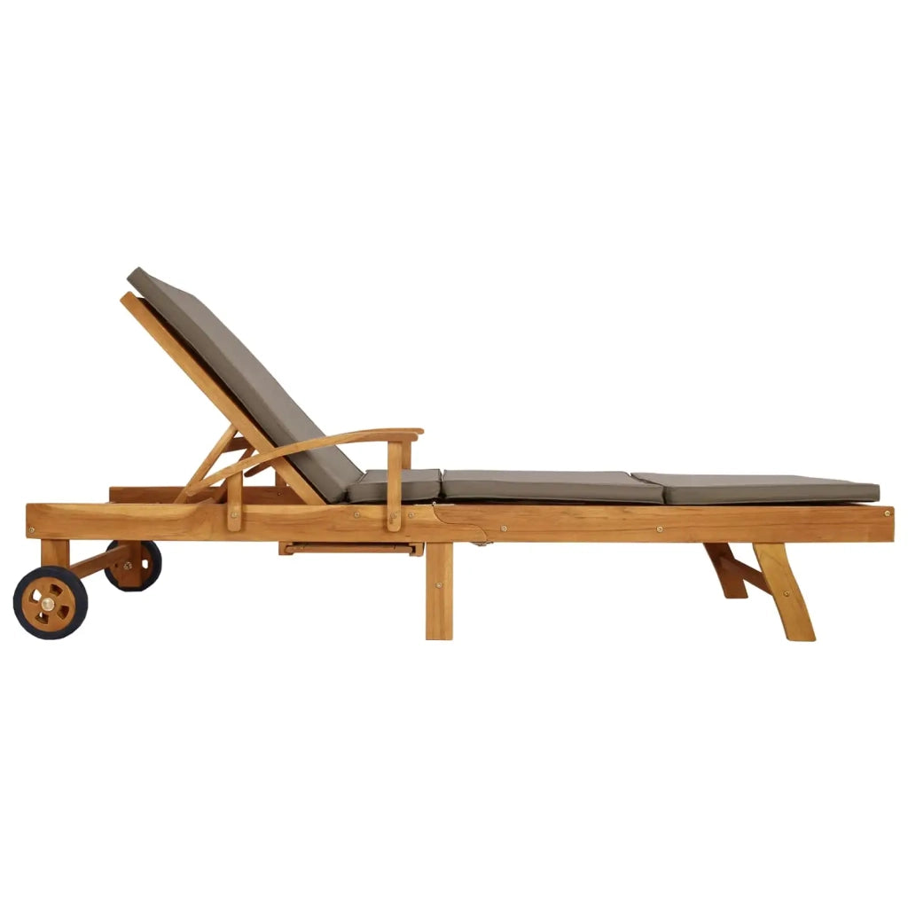 Lettino da sole 100% Poliestere Teak Solido