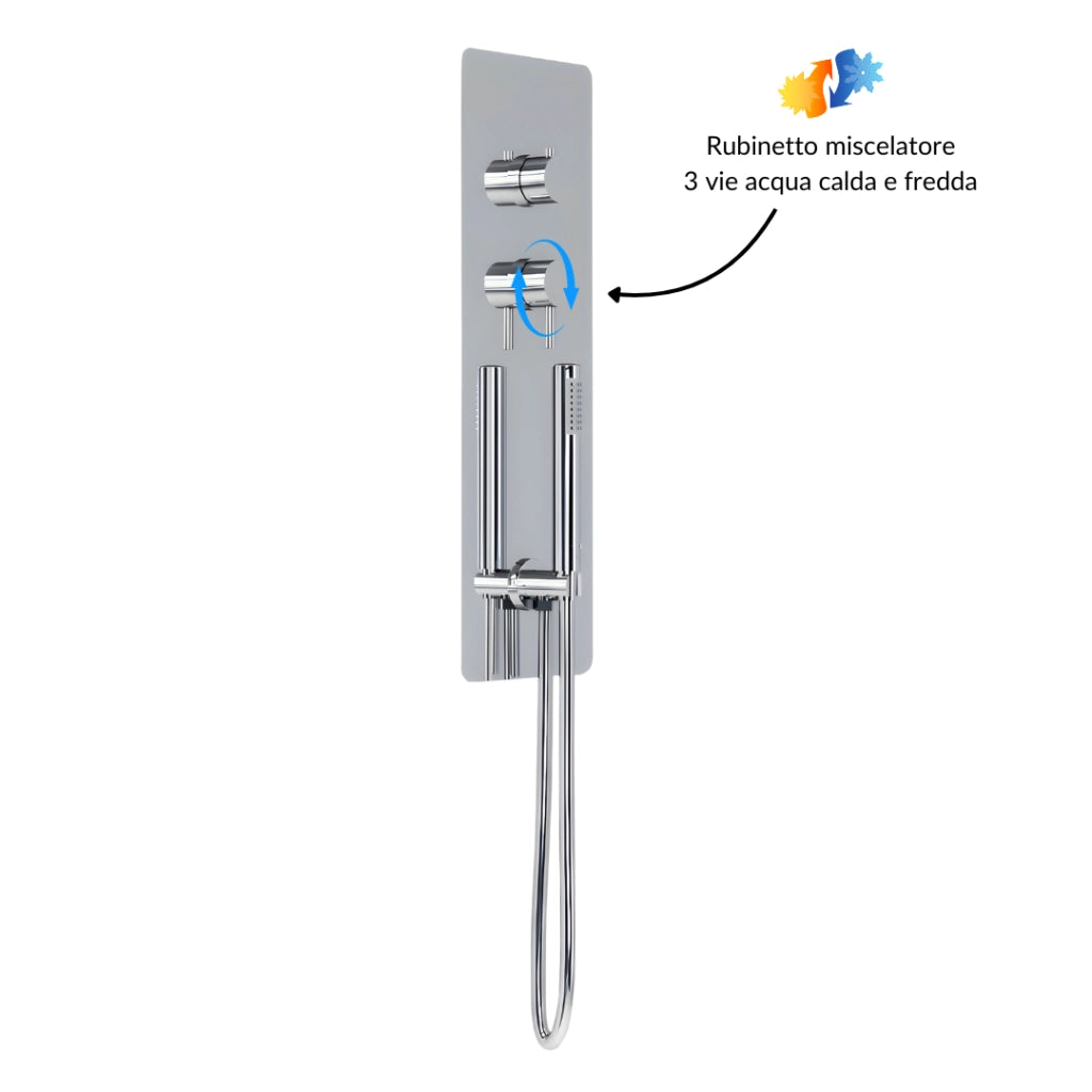 Wall kit a parete da incasso a muro acciaio inox cromato lucido deviatore doccetta doccia *** confezione 1