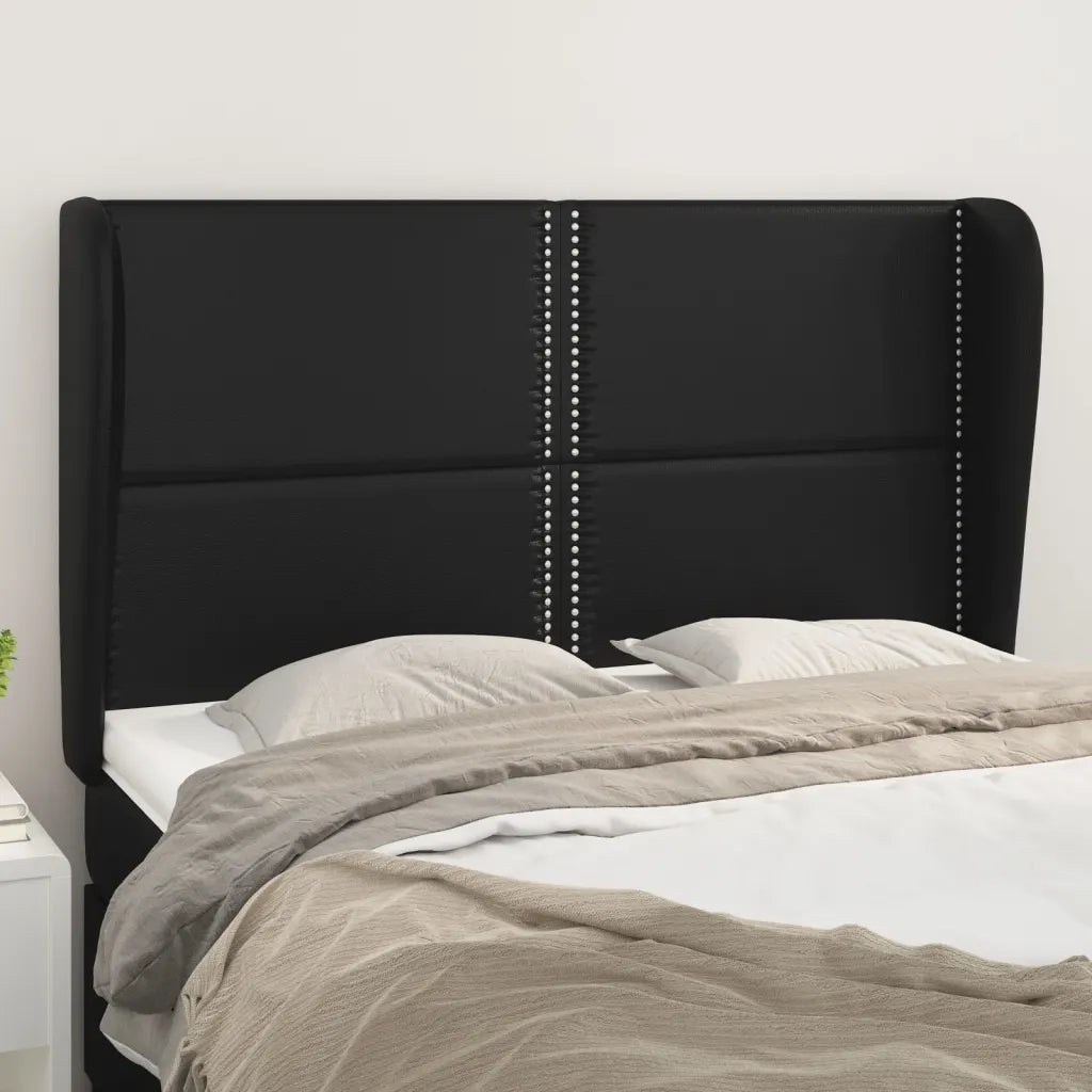 Testiera | Testata ad Orecchio Nera 147 x 23 x 118/128 cm in Similpelle