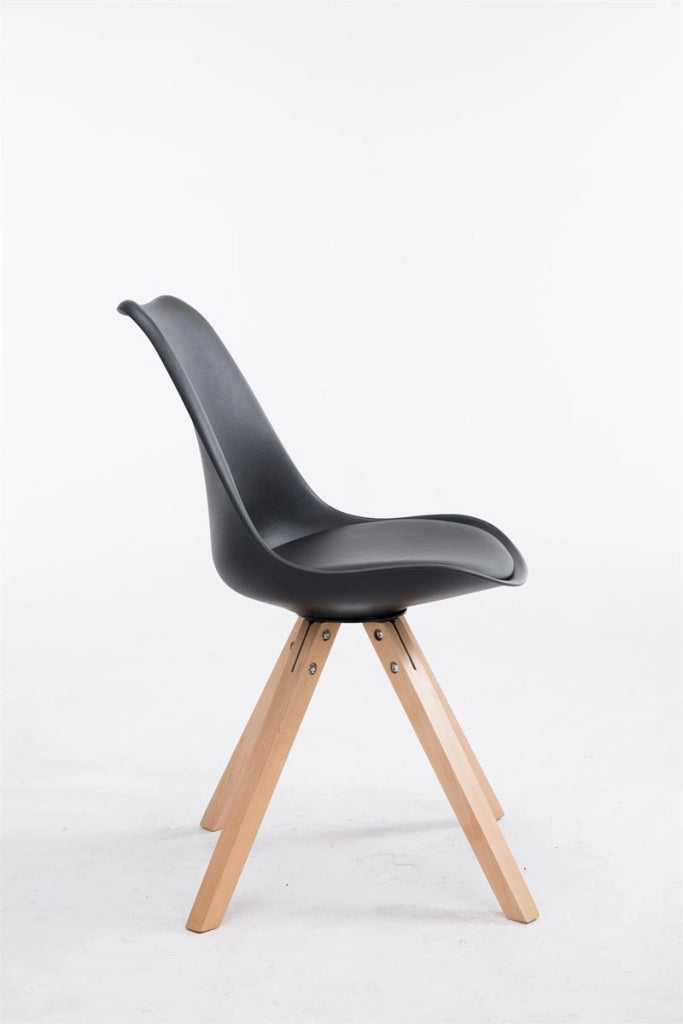Sedia Toulouse in similpelle gambe quadrate nero,natura