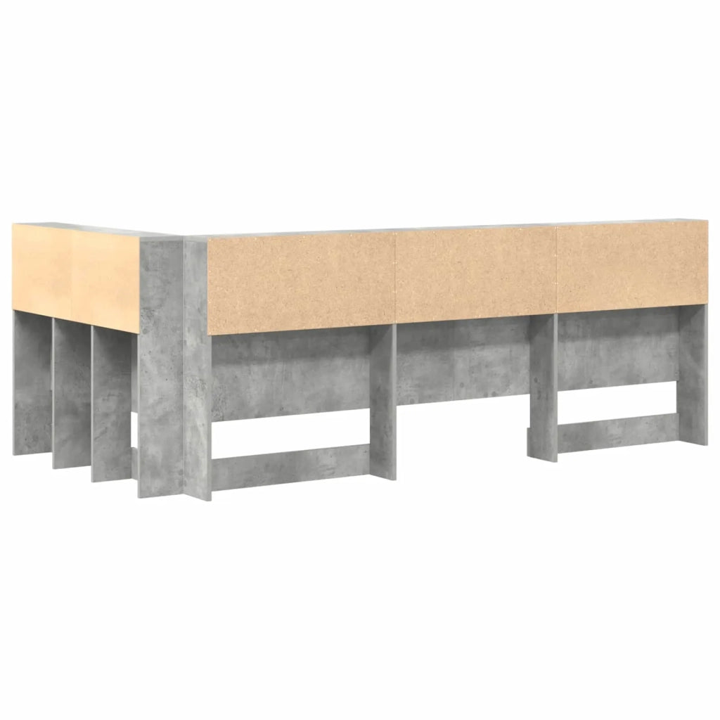 Testata contenitore Grigio cemento 100 cm Legno multistrato 3335464