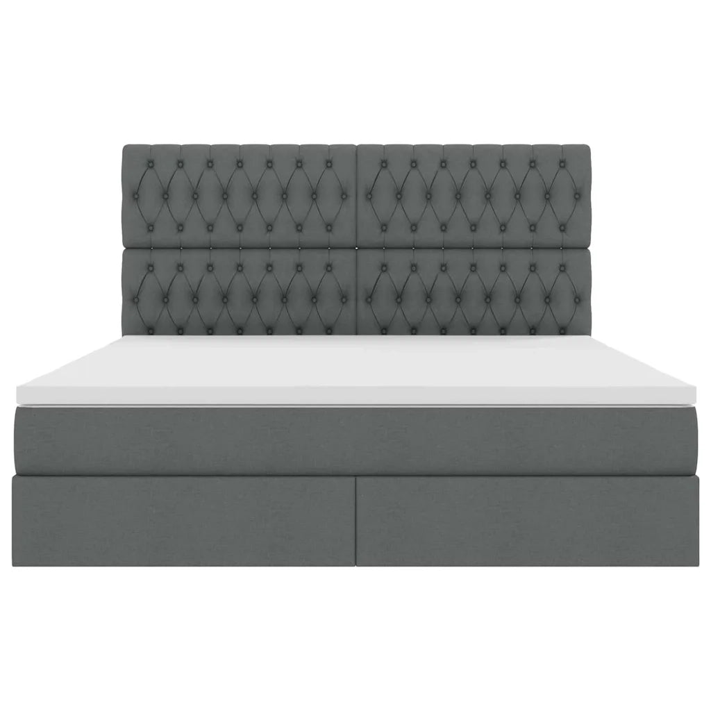 Letto con contenitore e materasso Grigio scuro 160 x 200 cm