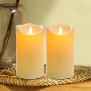 Candele - 2 pezzi - Candela esterna idroresistente con luce LED - Senza fili & Sicura - 7,5 x 15 cm - Candela LED lampeggiante - Timer e alimentazione a batterie - Plastica - Bianco Ivo