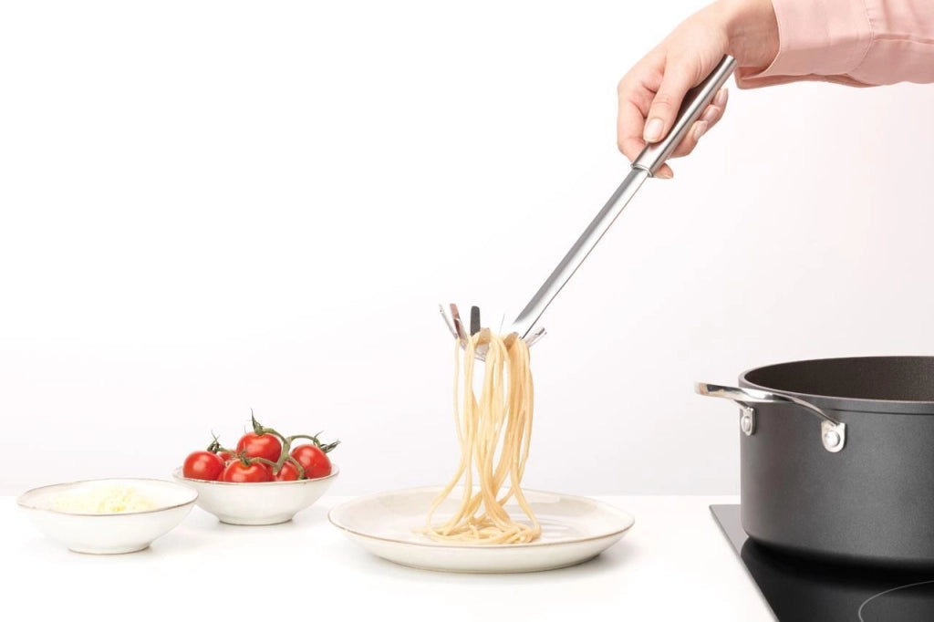 Brabantia 260148 Profile Set di Utensili da Cucina 4 Pezzi Acciaio Inox Lavabili in Lavastoviglie colore Acciaio Satinato