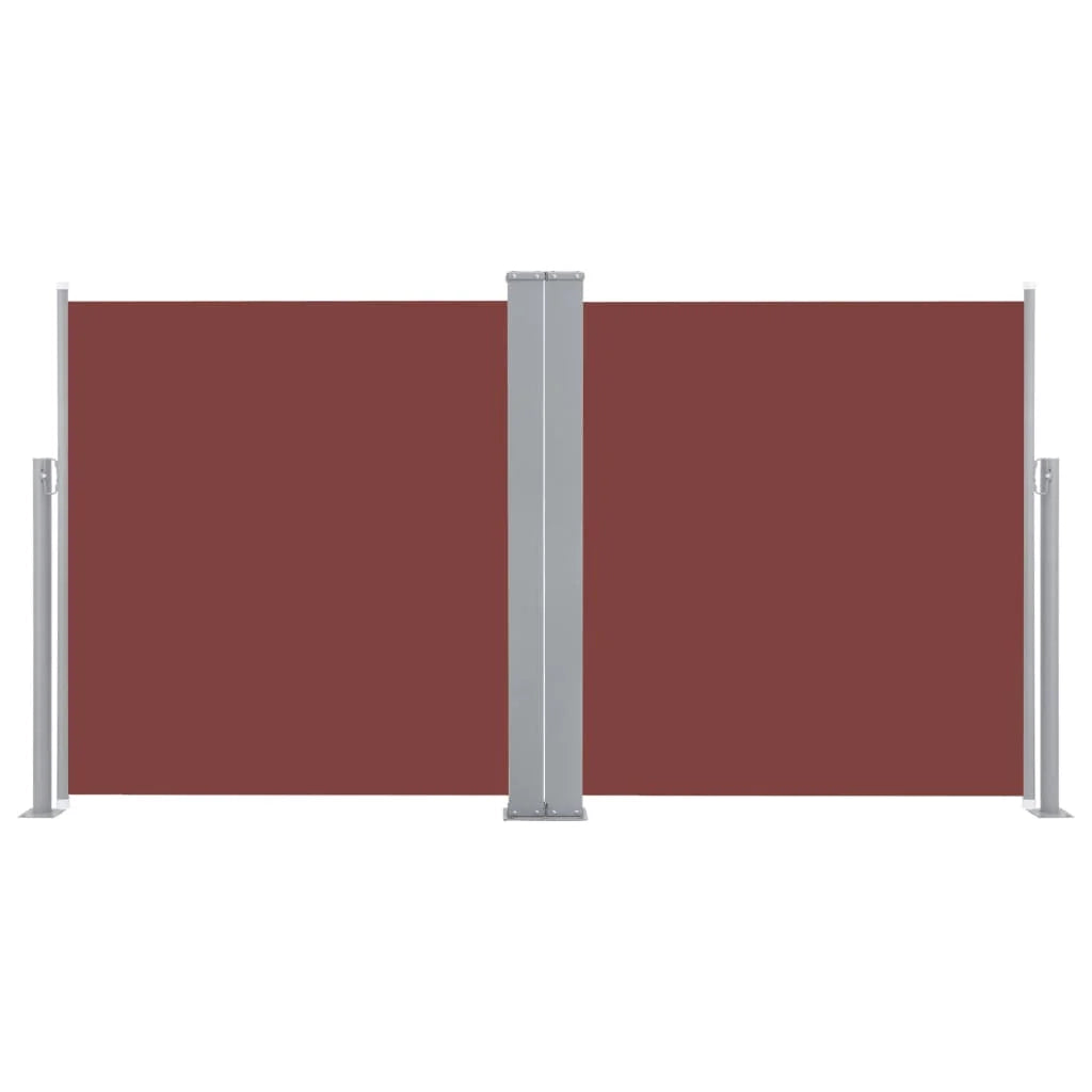 Tenda da sole laterale retrattile/schermo protettivo per patio giardino terrazza balcone 100 x 600 cm marrone 02_0007401