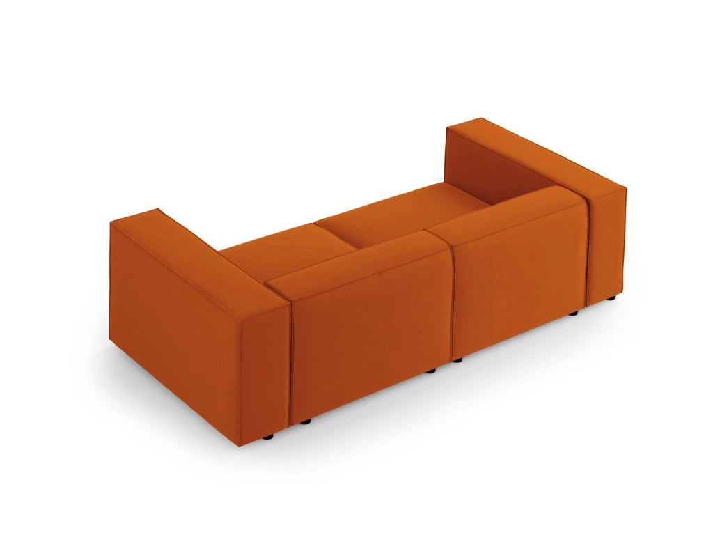Cosmopolitan Design - Divano "Arendal" 3 posti in velluto terracotta 