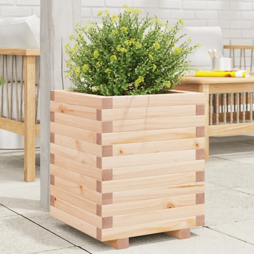 Fioriera | Cassetta per fiori | Vaso da Giardino 40x40x49,5 cm in Legno Massello di Pino