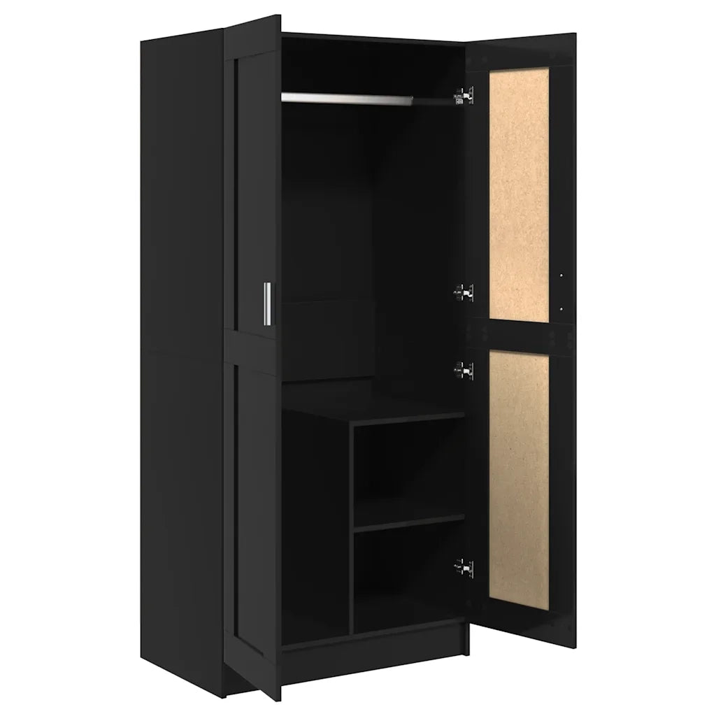 Armadio Nero Lucido 82,5x51,5x180 cm in Legno Multistrato 803441