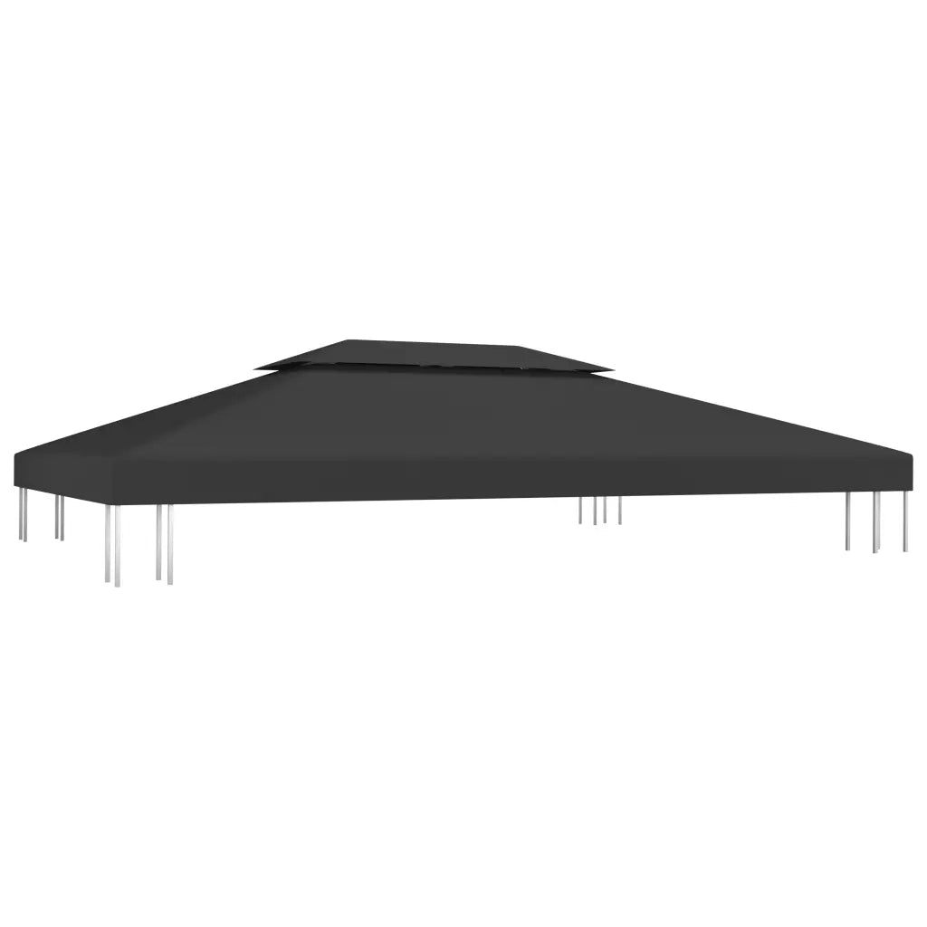 Copertura Superiore per Gazebo a 2 Strati 310 g/mÂ² 4x3 m Nera cod mxl 69805