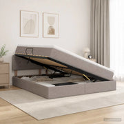Letto con contenitore e materasso Tortora 160 x 200 cm Velluto 3458634