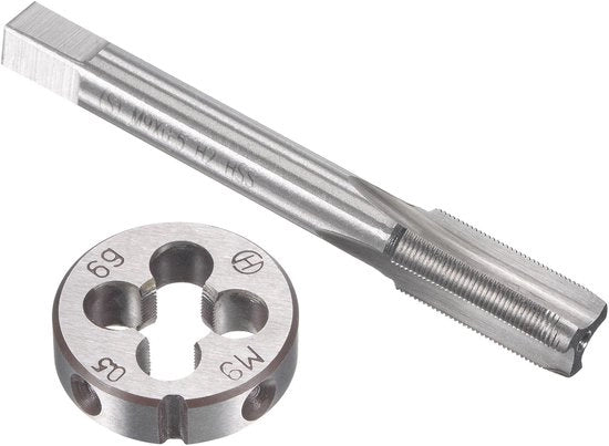 Set di attrezzi per file e matrice M9 x 0,5 mm - Set di file e matrice pesante - Valvola di flusso rapida in acciaio - Dimensione del filo M9 - Taglio di filo efficiente - Resistenti alle abrasioni e duraturi - Kit di utensili per filo