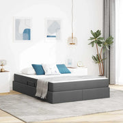 Letto con contenitore e materasso Grigio scuro 140 x 200 cm