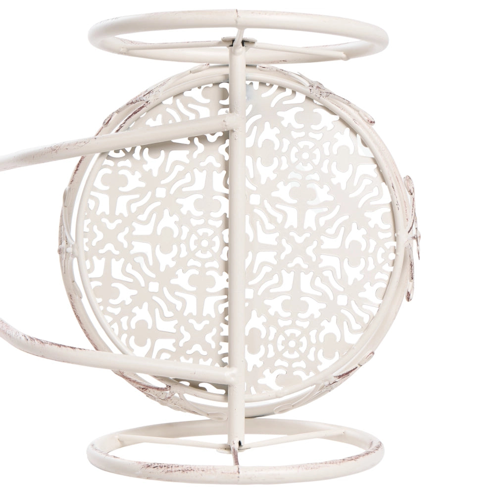 Fioriera a forma di bicicletta in ferro bianco sporco 66 x 24 x 49 cm Supporto per fiori da interno ed esterno