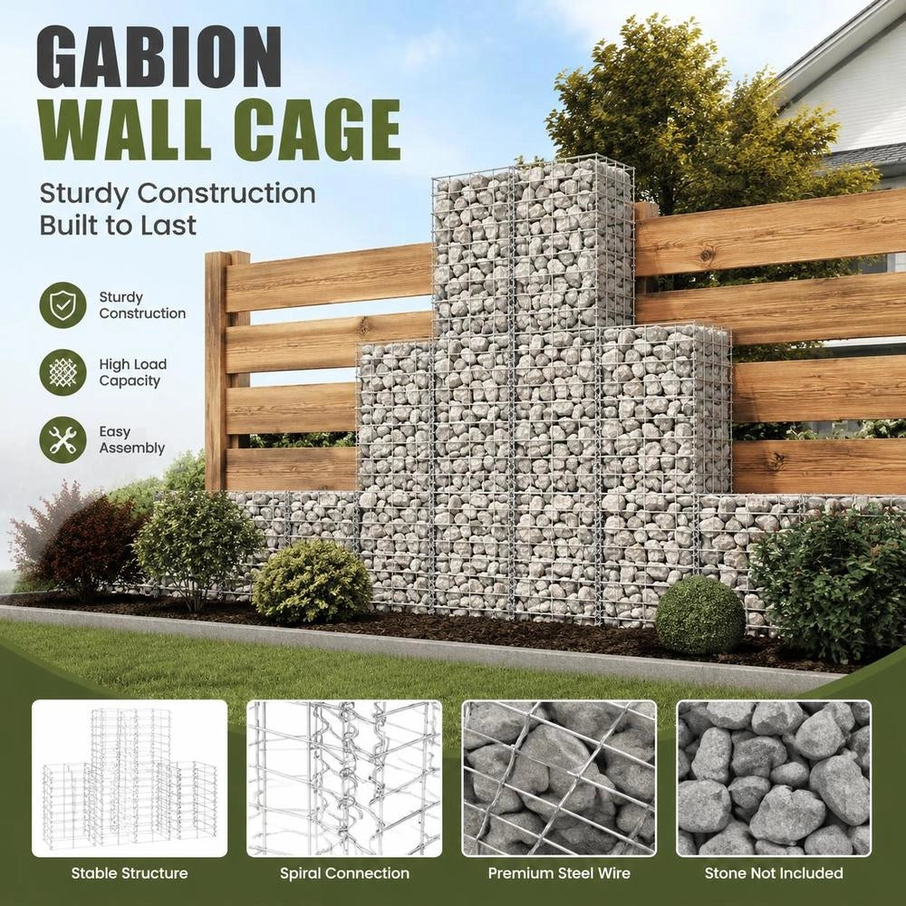 Gabion Set, 6-piece. Galvanized Wire