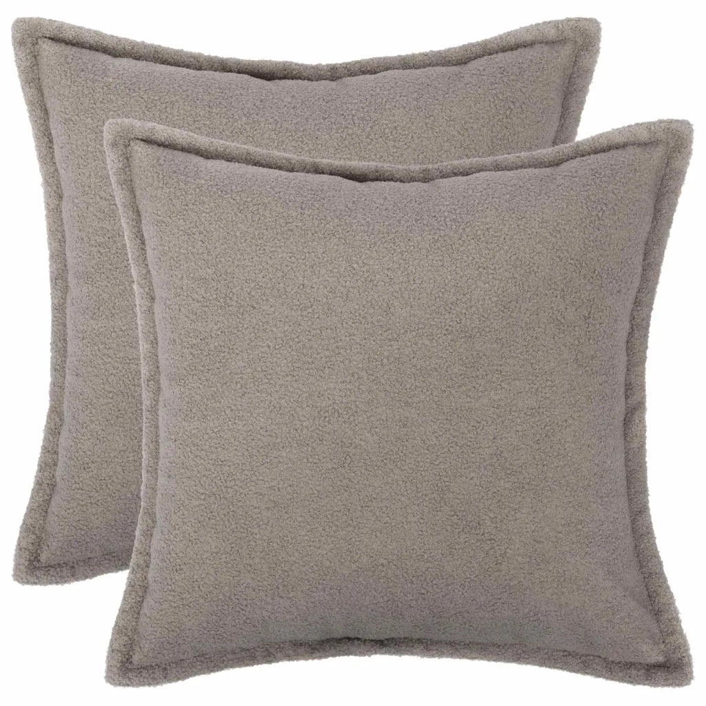 Federa 2 pcs HOUTEN Grigio Chiaro 40 x 40 cm Bouclé 916825