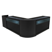 Set Banconi Negozio Nero Luna LED B1500 CM60 TB60 con Serrature e Vetrina