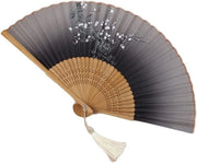 Ventilatore a Mano Opportuno per Feste e Matrimoni in Bambù e Seta Nera