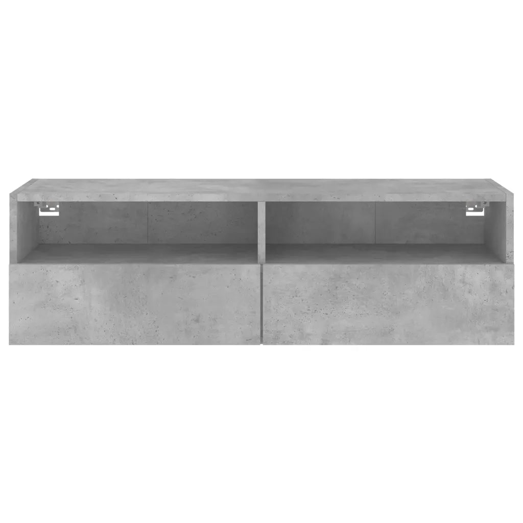 Mobile TV a Parete Grigio Cemento 100x30x30cm Legno Multistrato 836888