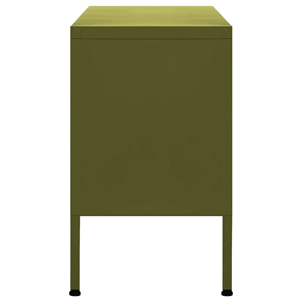 Mobile TV Verde Oliva 105x35x50 cm in Acciaio 336225