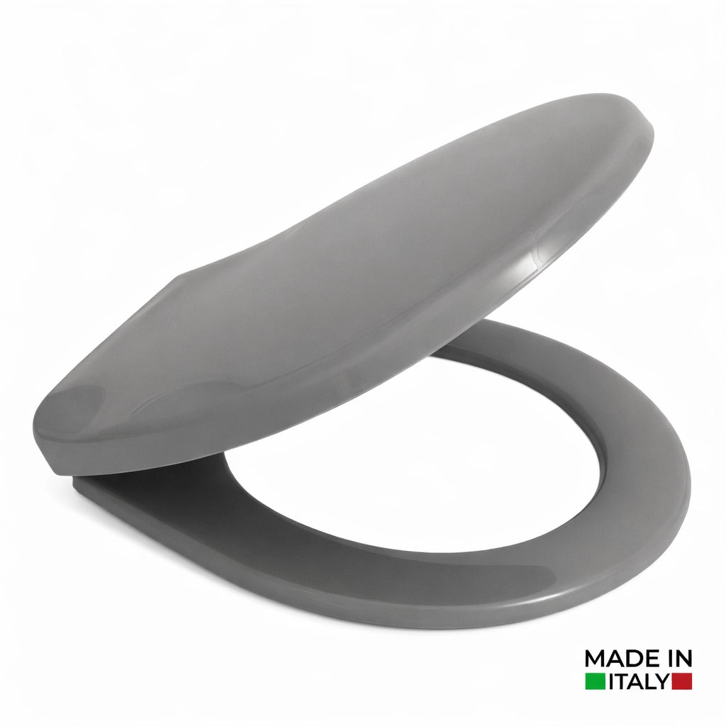 Copri Water Universale Sedile WC in PP Grigio 1200gr Cerniere Regolabili forma D