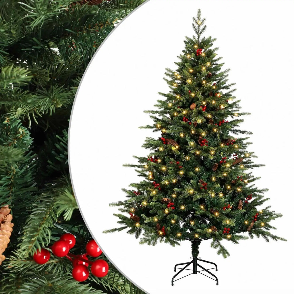 Albero di Natale Artificiale con Rami Pieghevoli 210 cm 300 LED 3466268