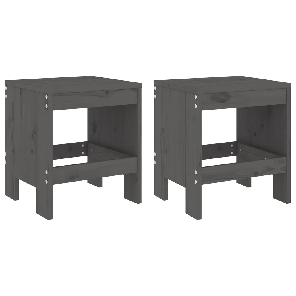 Set da Bistrot da Giardino 3pz | Set Salotto da Giardino Grigio in Legno Massello di Pino