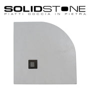Piatto doccia Semicircolare raggio 55 in pietra SOLIDSTONE alto 2,8 cm - Bianco - Misura: 100x100 x 2,8h