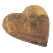 Scultura Cuore 11, Marrone, Legno, 16x14x4,5 cm