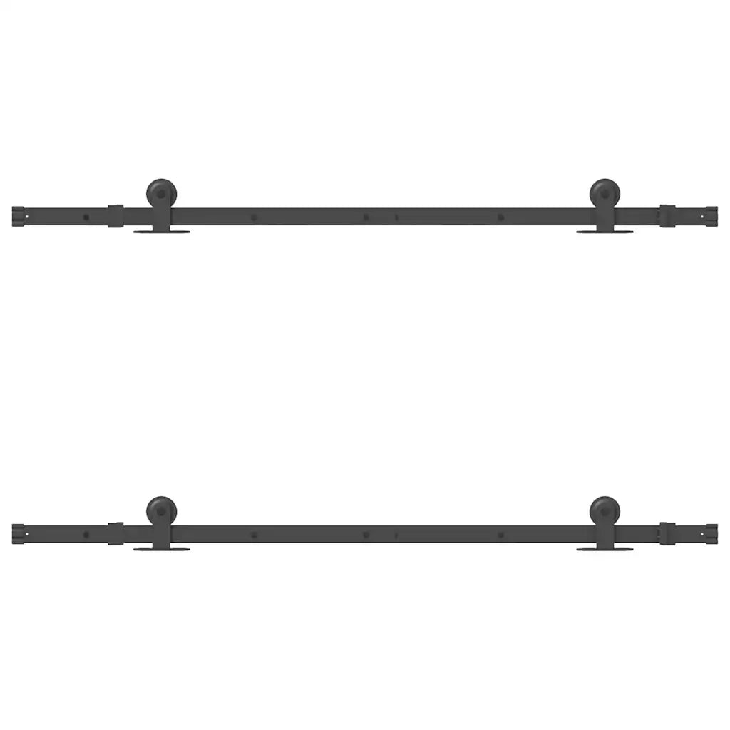 Kit di Binari per Porte Scorrevoli 152,5 cm Acciaio Nero CFW1548359