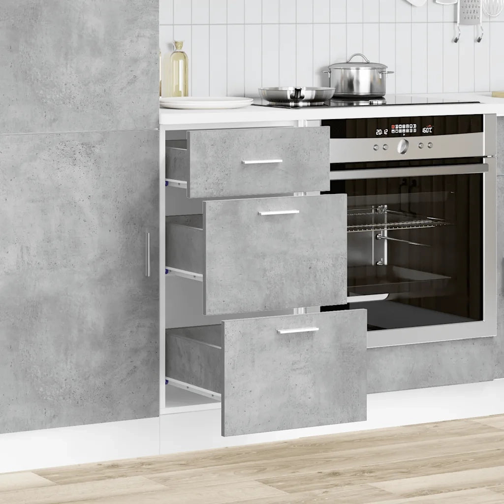vidaXL Armadio Inferiore “Lyon” Grigio Cemento 40x46x81,5cm