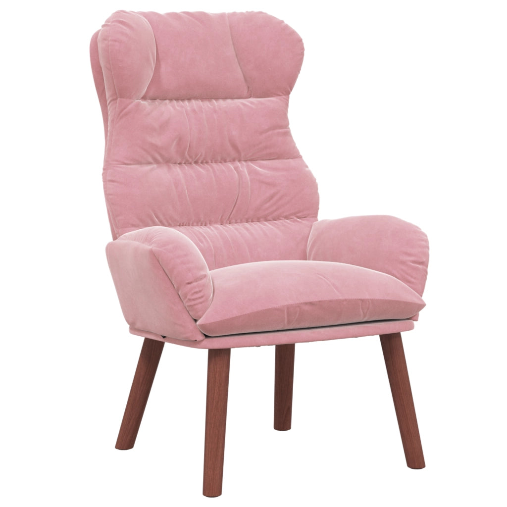 Poltrona Rilassante in Velluto Rosa