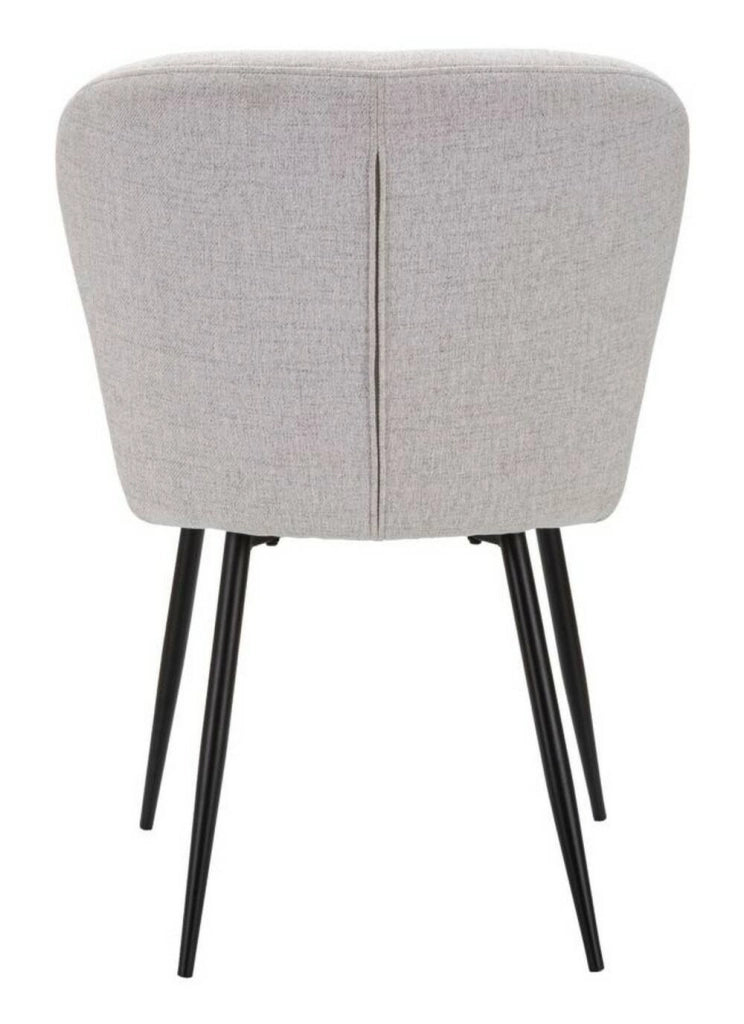 Set di 2 sedie Leo, Seduta indoor, Sedia imbottita, Poltrona multiuso, 58x61 h85 cm, Nero e Grigio
