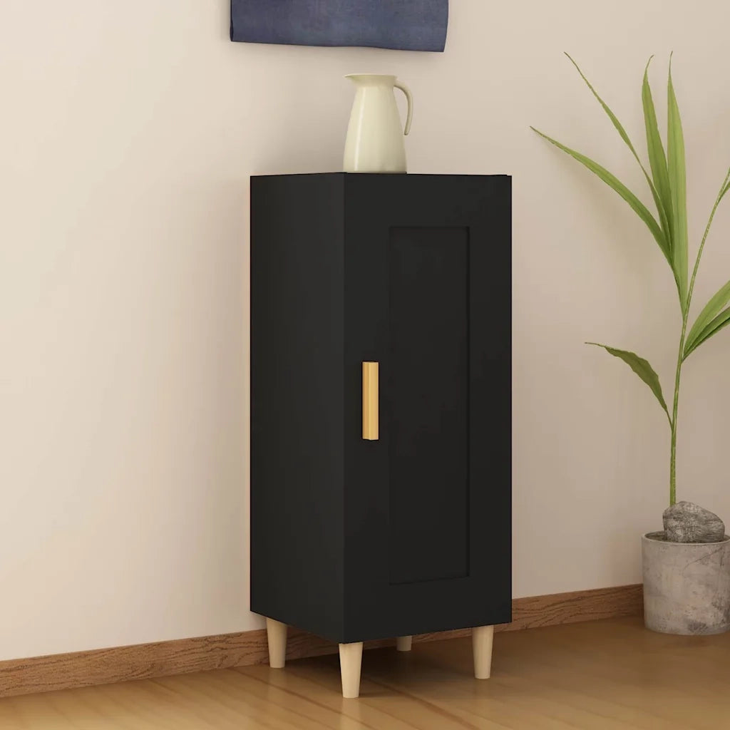 Credenza | Madia | Buffet da pranzo | Armadio da pranzo Nero 34,5x34x90 cm in Legno Multistrato