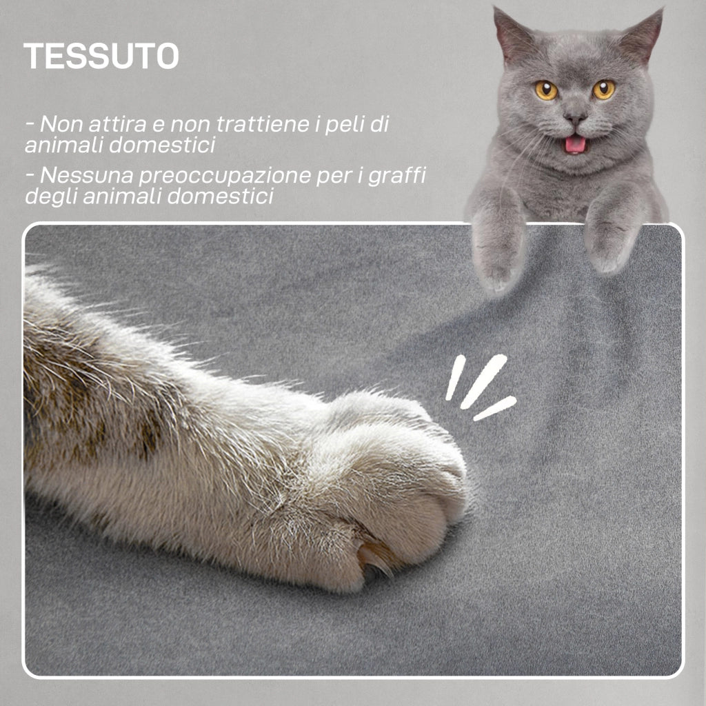Poltrona Reclinabile Elettrica con Telecomando 80x83x104 cm in Tessuto Effetto Velluto Grigio
