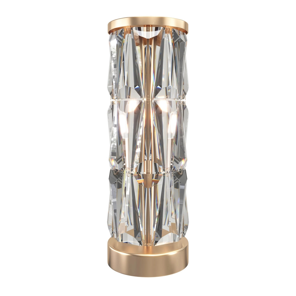 Maytoni Lampada da scrivania contemporanea Puntes 2 luci E14 oro acciaio cristalli