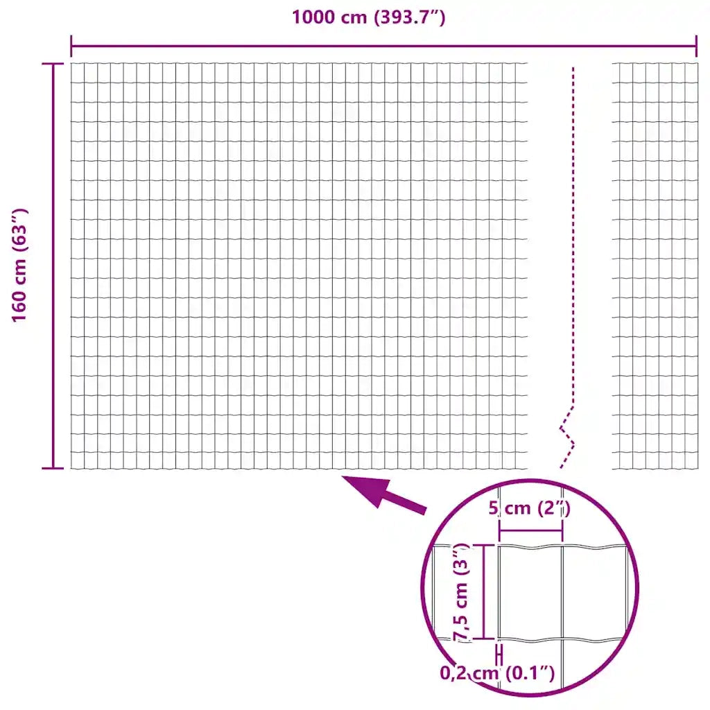 Recinzione Euro Verde 1,6 x 10 m Ferro rivestito in PVC 42004345