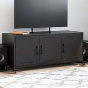 Mobile TV Nero 100,5x39x43,5 cm in Acciaio