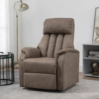 Poltrona Alzapersona Reclinabile 150° max con Telecomando e Poggiapiedi, 75x93x110 cm, Marrone