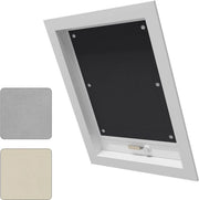 Rollesternezza per finestre da soffitto senza forare - tenda di oscuramento termica - protezione dal calore - 60 x 73 cm - tenda di oscuramento nera con adesivi