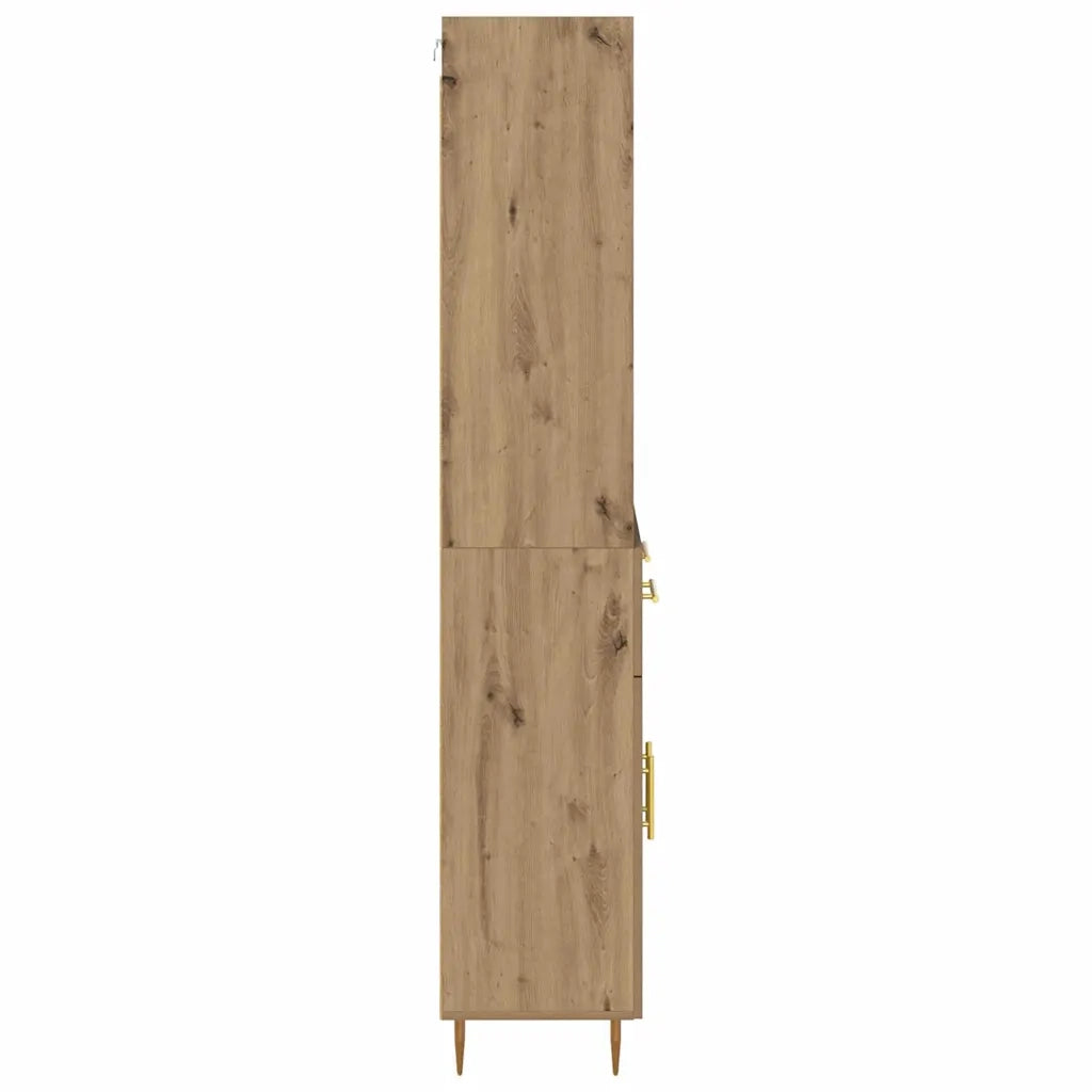 Credenza con Cassetto-Buffet-Armadio da cucina Rovere artigianale 69,5 x 34 x 180 cm 398421