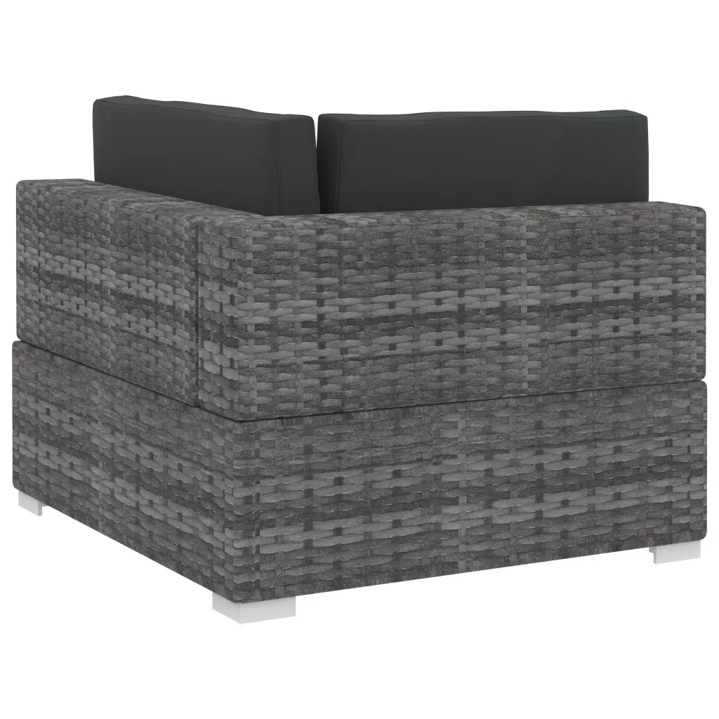 Set Divani da Giardino 4 pz | Set Salotto da Giardino con Cuscini in Polyrattan Grigio