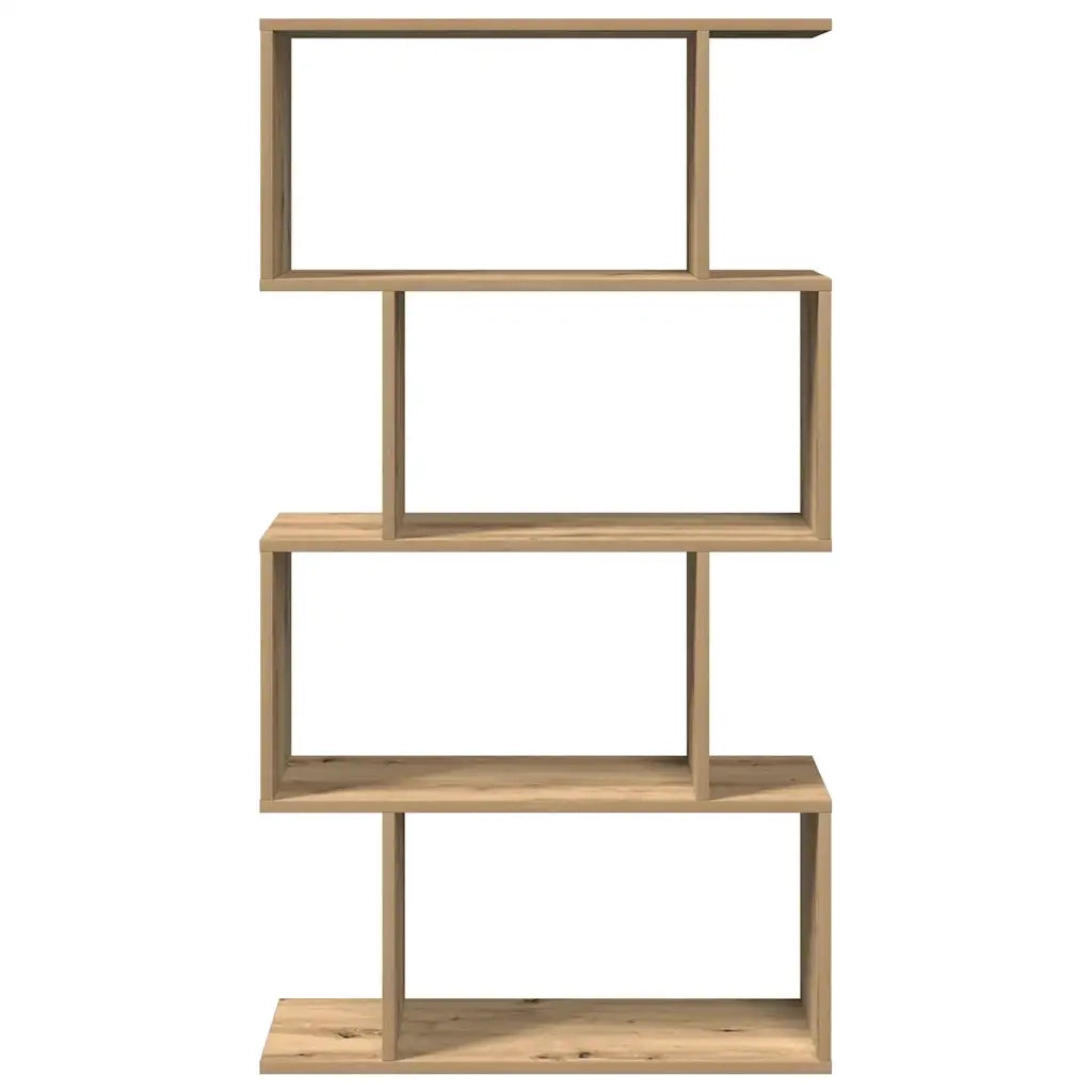 Libreria 4 Ripiani Rovere Artigianale 70x24x129 cm Truciolato 858110